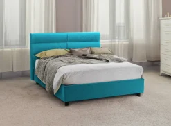Letto Matrimoniale Azzurro Materasso Incluso Sfoderabile, Contenitore Made in Italy - Bedero