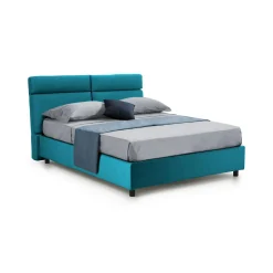 Letto Matrimoniale Azzurro Sfoderabile Contenitore, Dimensione Materasso 160x190 cm Made in Italy - Alcatron