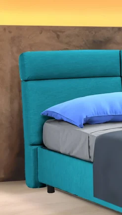 Letto Matrimoniale Azzurro Sfoderabile Contenitore, Dimensione Materasso 160x190 cm Made in Italy - Arex