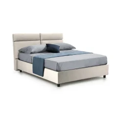 Letto Matrimoniale Beige Materasso Incluso Sfoderabile, Contenitore Made in Italy - Asica