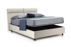 Letto Matrimoniale Beige Materasso Incluso Sfoderabile, Contenitore Made in Italy - Bedero