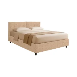 Letto Matrimoniale Beige Sfoderabile Contenitore, Dimensione Materasso 160x200 cm - Rozzone
