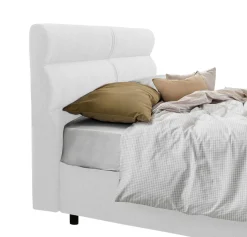 Letto Matrimoniale Bianco Materasso Incluso Sfoderabile, Contenitore Made in Italy - Brunate