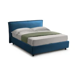 Letto Matrimoniale blu Materasso Incluso Sfoderabile, Contenitore Made in Italy - Brunate