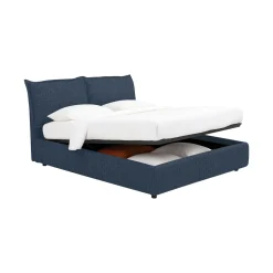 Letto Matrimoniale blu Sfoderabile Contenitore, Dimensione Materasso 160x190 cm - Colere