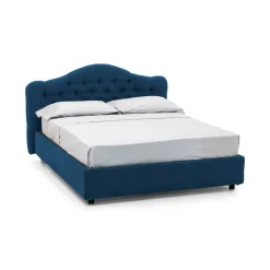 Letto Matrimoniale blu Sfoderabile Contenitore, Dimensione Materasso 160x190 cm Made in Italy - Brienno