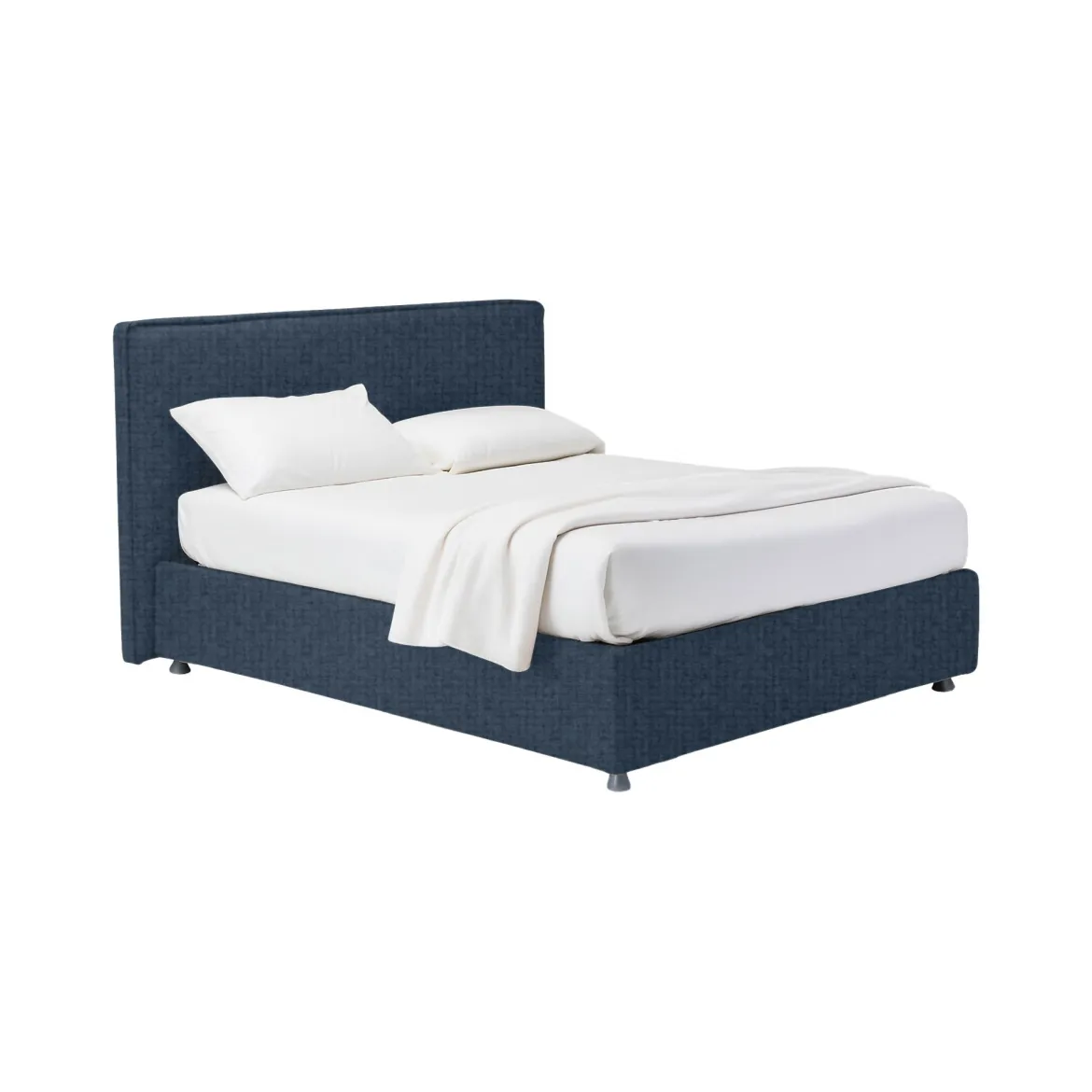 Letto Matrimoniale blu Sfoderabile Contenitore, Dimensione Materasso 160x200 cm - Lenta
