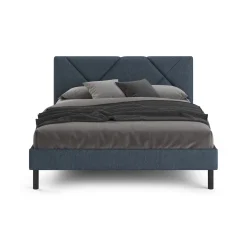 Letto matrimoniale blu 169x204cm imbottito - Morpheus