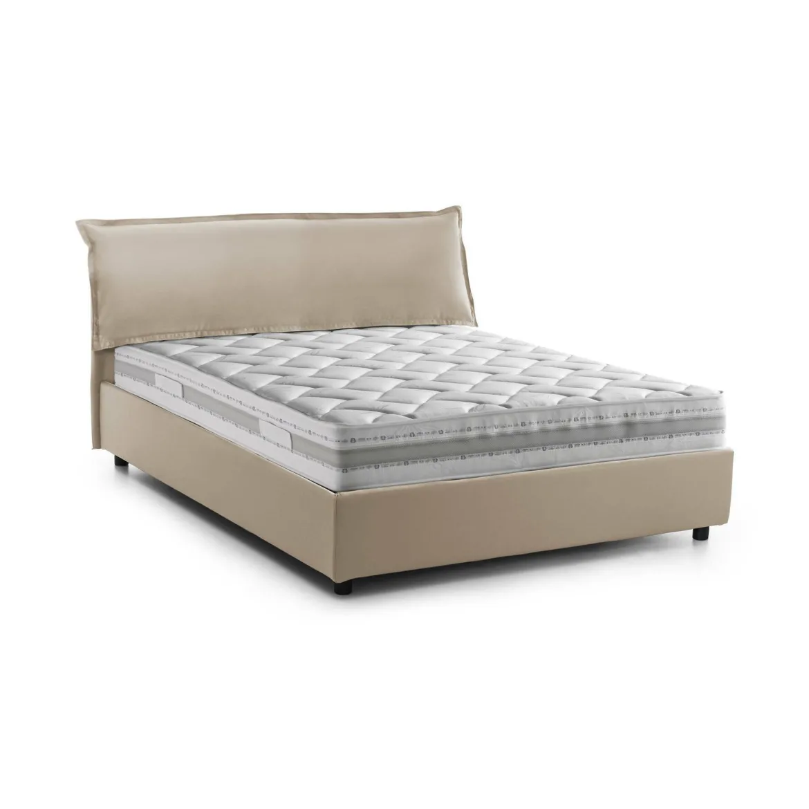 Letto matrimoniale con contenitore beige 190x225cm - Arcole