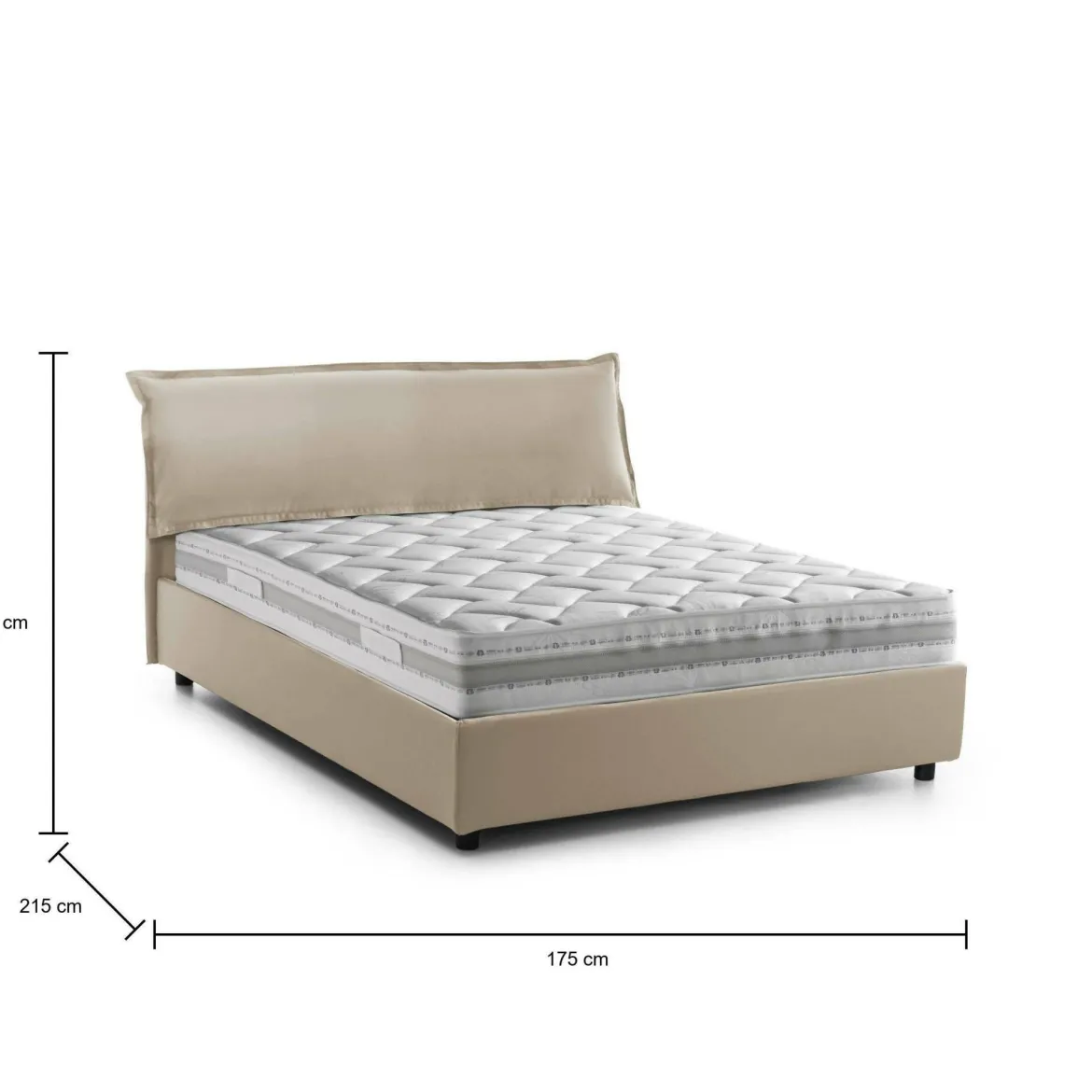 Letto matrimoniale con contenitore beige 190x225cm - Arcole