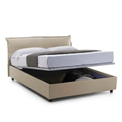 Letto matrimoniale con contenitore beige 190x225cm - Arcole