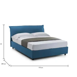 Letto matrimoniale con contenitore grigio 175x205cm - Akym