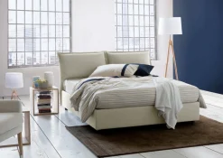 Letto matrimoniale contenitore beige 175x215cm con materasso - Amy
