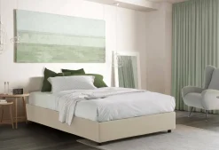 Letto matrimoniale contenitore beige 175x215cm elegante - Alessander