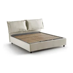 Letto matrimoniale contenitore beige 175x215cm sfoderabile - Aris