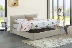 Letto matrimoniale contenitore beige 190x215cm imbottito - Arpino