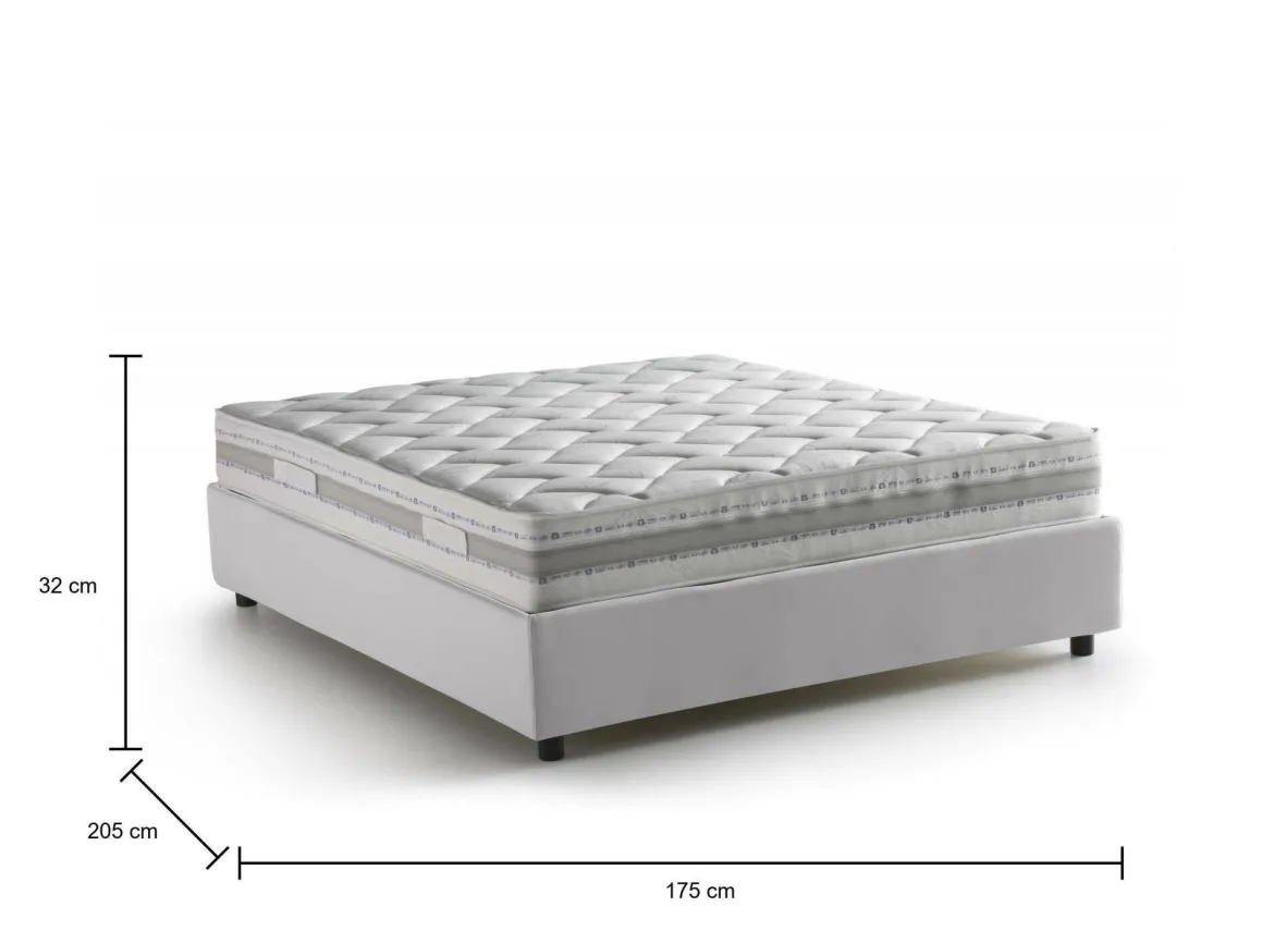 Letto matrimoniale contenitore bianco 175x205cm senza testiera - Archer
