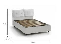 Letto matrimoniale contenitore bianco 175x215cm design - Aluin