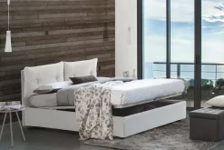 Letto matrimoniale contenitore bianco 175x215cm design - Aluin