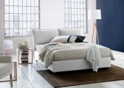 Letto matrimoniale contenitore bianco 175x215cm elegante - Amy