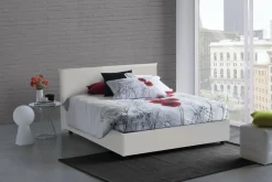 Letto matrimoniale contenitore bianco 175x215cm minimal - Hackmanite
