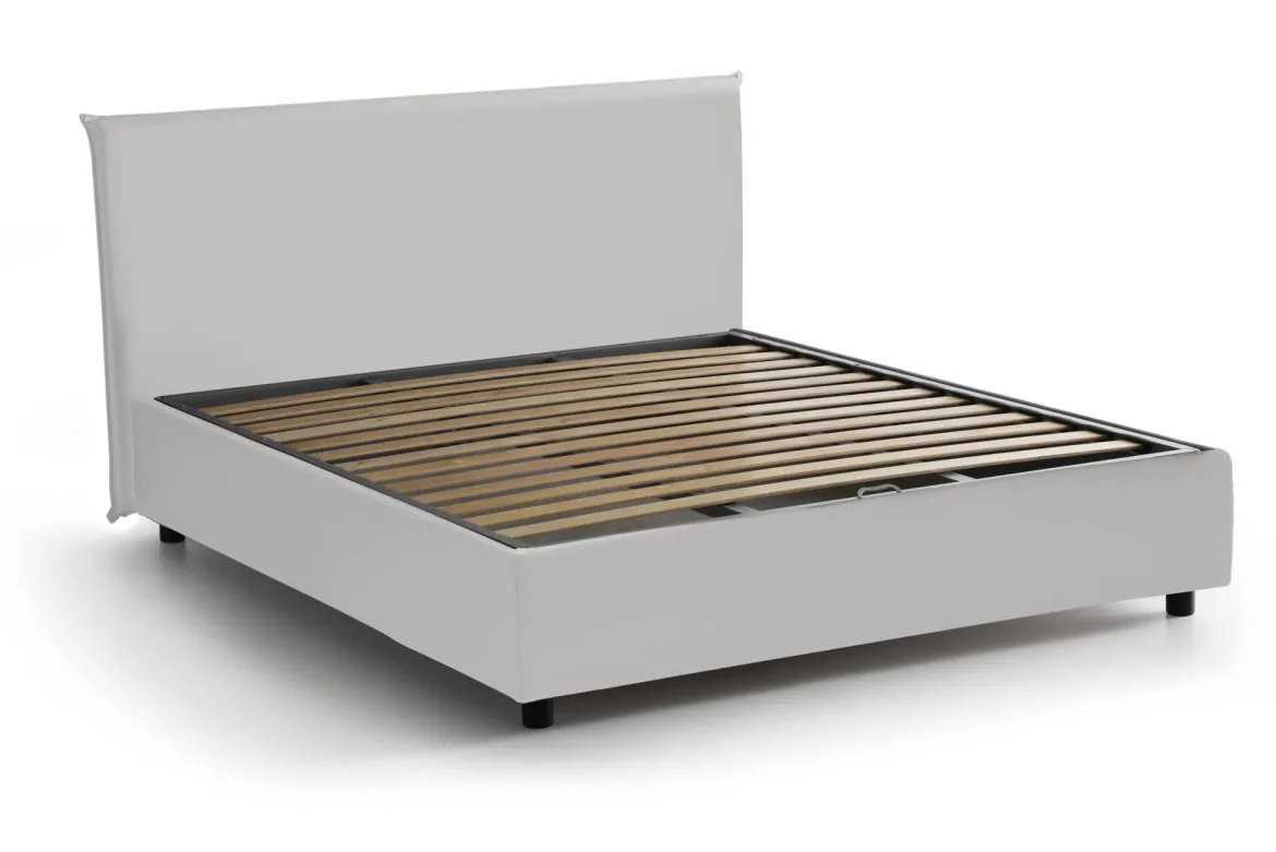 Letto matrimoniale contenitore bianco 175x215cm minimal - Hackmanite