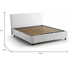 Letto matrimoniale contenitore bianco 175x215cm robusto - Ambassador