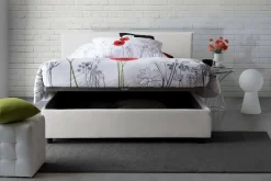 Letto matrimoniale contenitore bianco 175x215cm robusto - Ambassador