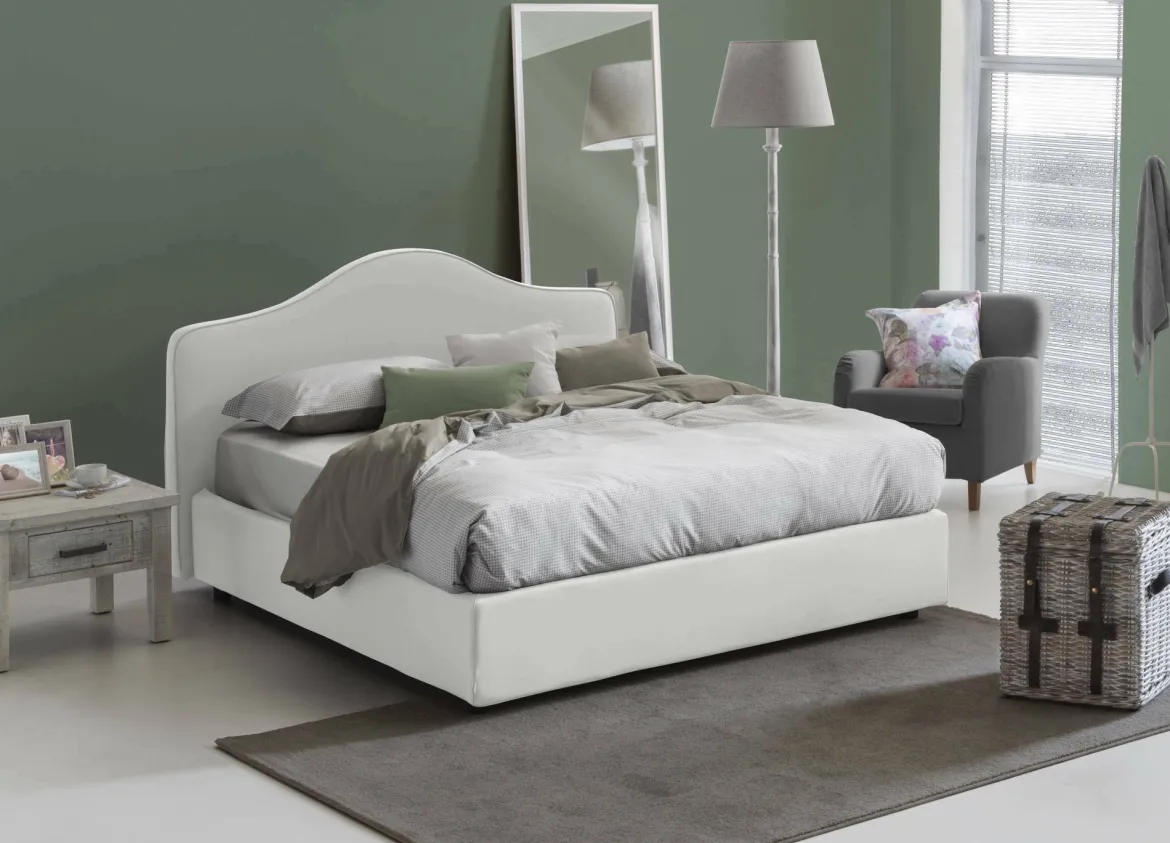 Letto matrimoniale contenitore bianco 190x215cm - Arpino