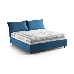 Letto matrimoniale contenitore blu 175x205cm rete con materasso - Amelinda