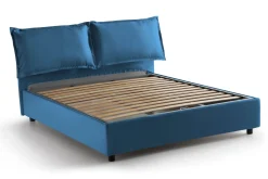 Letto matrimoniale contenitore blu 175x205cm rete con materasso - Amelinda