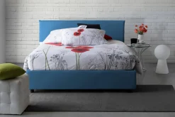 Letto matrimoniale contenitore blu 175x205cm salvaspazio - Anassimene