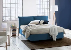 Letto matrimoniale contenitore blu 175x205cm sfoderabile - Anjin