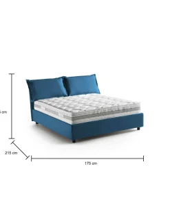 Letto matrimoniale contenitore blu 175x215cm rete inclusa - Aris