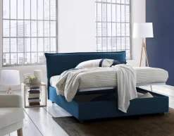 Letto matrimoniale contenitore blu 190x215cm stabile - Arpino