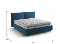 Letto matrimoniale contenitore blu 190x225cm sfoderabile - Aghineo