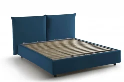 Letto matrimoniale contenitore blu 190x225cm sfoderabile - Aghineo