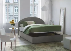Letto matrimoniale contenitore grigio 175x205cm rivestimento lavabile - Apel