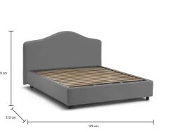 Letto matrimoniale contenitore grigio 175x215cm elegante - Abarat