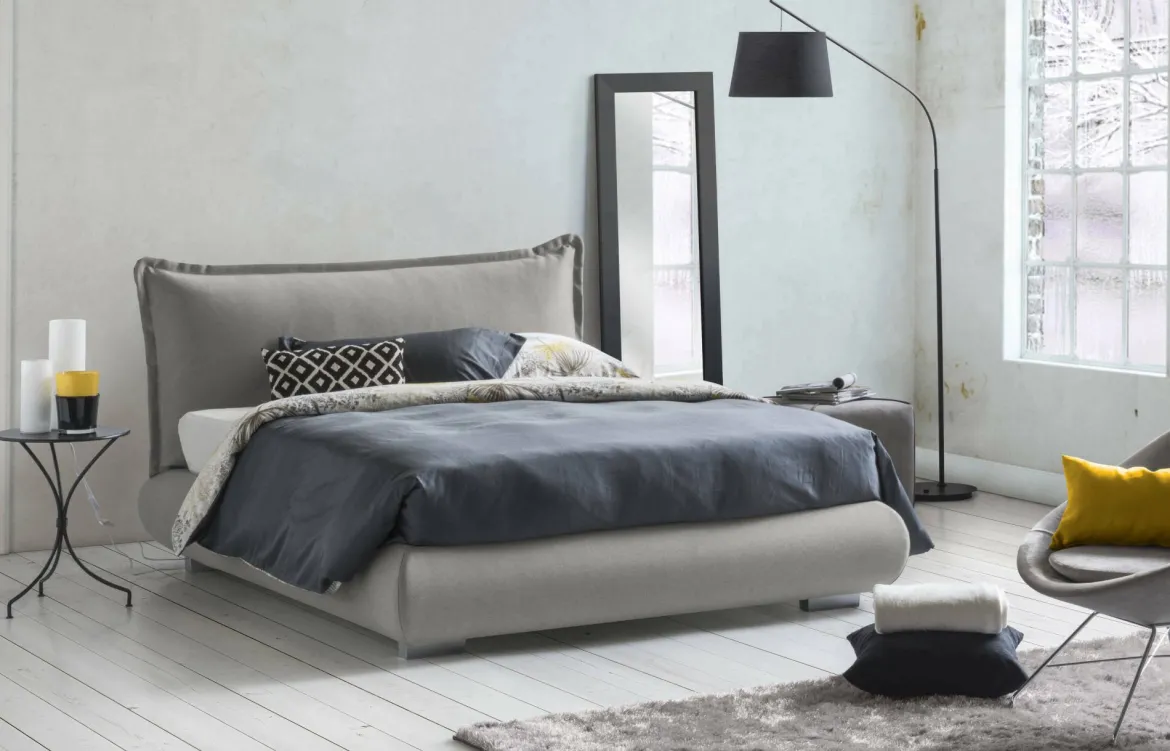 Letto matrimoniale contenitore grigio 190x215cm - Arpino