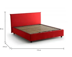 Letto matrimoniale contenitore rosso 175x215cm rivestimento lavabile - Arcan