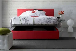 Letto matrimoniale contenitore rosso 175x215cm rivestimento lavabile - Arcan