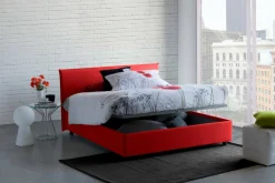 Letto matrimoniale contenitore rosso 175x215cm rivestimento lavabile - Arcan