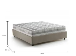 Letto matrimoniale contenitore tortora 175x205cm minimal - Apel