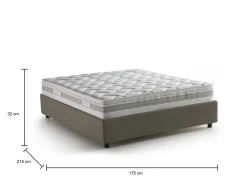 Letto matrimoniale contenitore tortora 175x215cm compatto - Aluin
