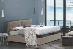 Letto matrimoniale contenitore tortora 175x215cm design - Arron