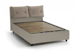 Letto matrimoniale contenitore tortora 175x215cm design - Arron