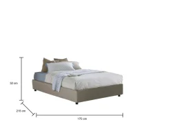Letto matrimoniale contenitore tortora 175x215cm moderno - Arcan