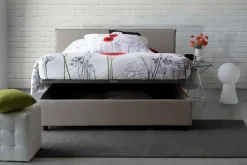 Letto matrimoniale contenitore tortora 175x215cm moderno - Arcan