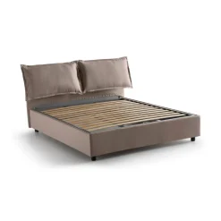 Letto matrimoniale contenitore tortora 175x215cm rete inclusa - Aris
